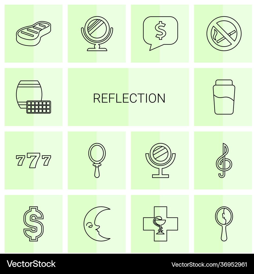 Reflection icons vector image