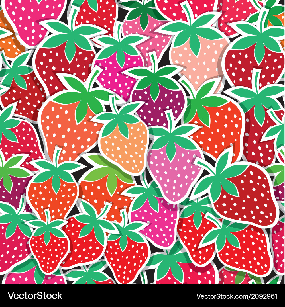 Strawberry Pattern - Seamless Repeat vector image
