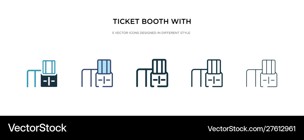 Ticket booth with cross icon in different style Ticket booth with cross icon in different style vector image