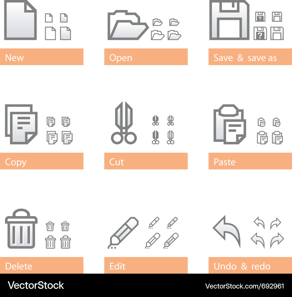 Universal software icon set standart part Vector Image