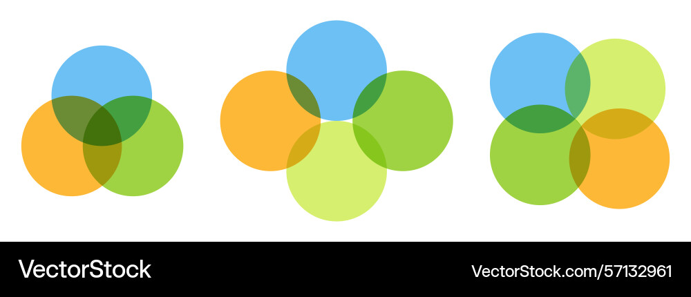 Venn infographic sections template data chart Venn infographic sections template data chart vector image