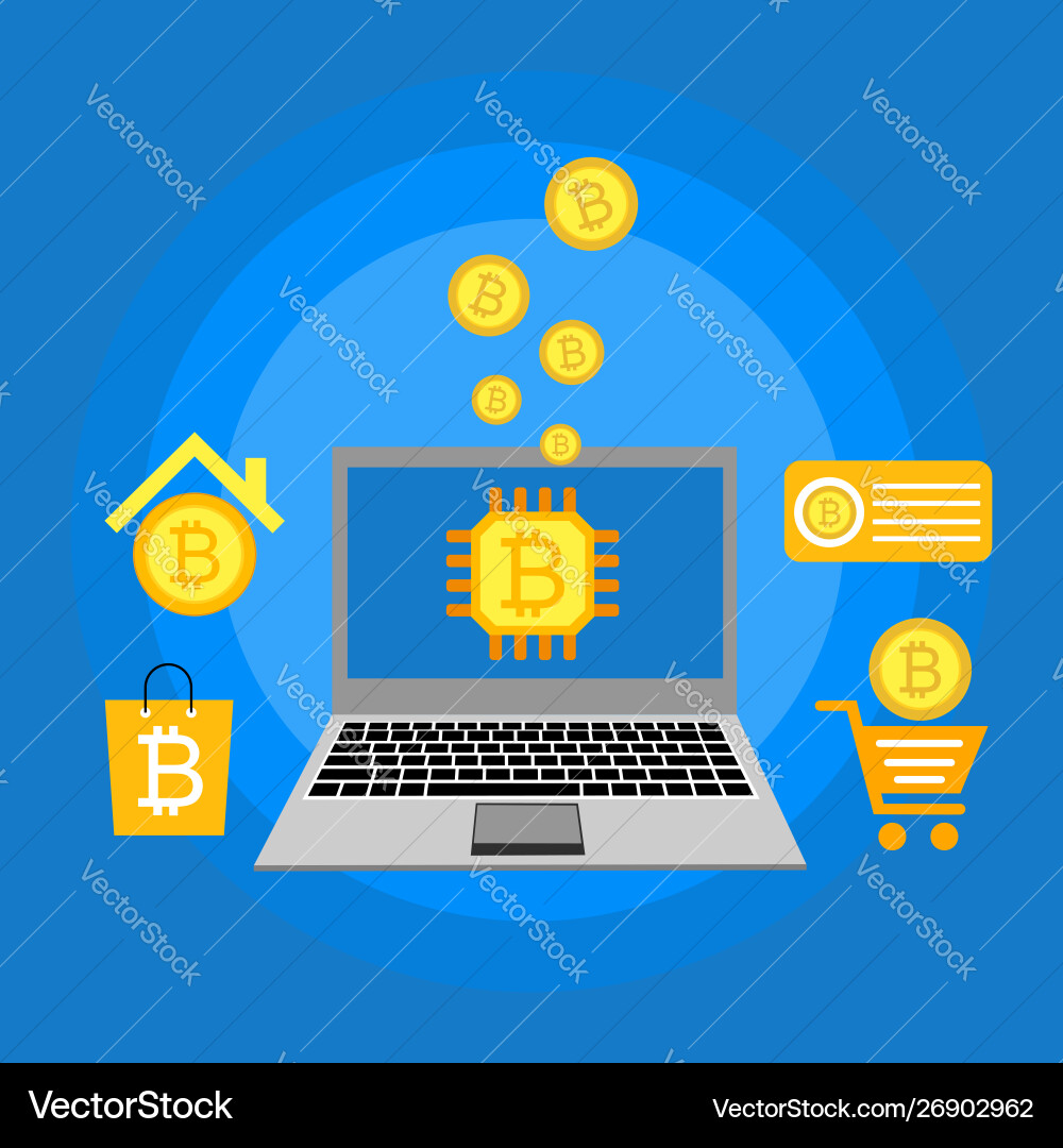 Blockchain scheme mining crypto currency server Blockchain scheme mining crypto currency server vector image