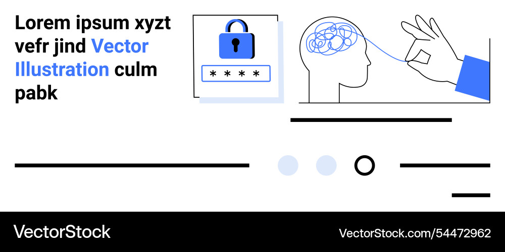 Brain with lock and key concept for data security vector image