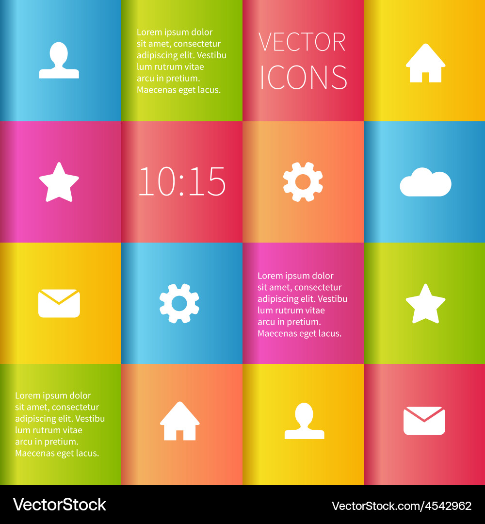 Colorful Boxes UI Elements vector image