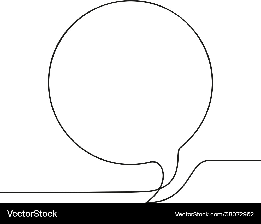 Continuous Speech Bubble Line Art vector image