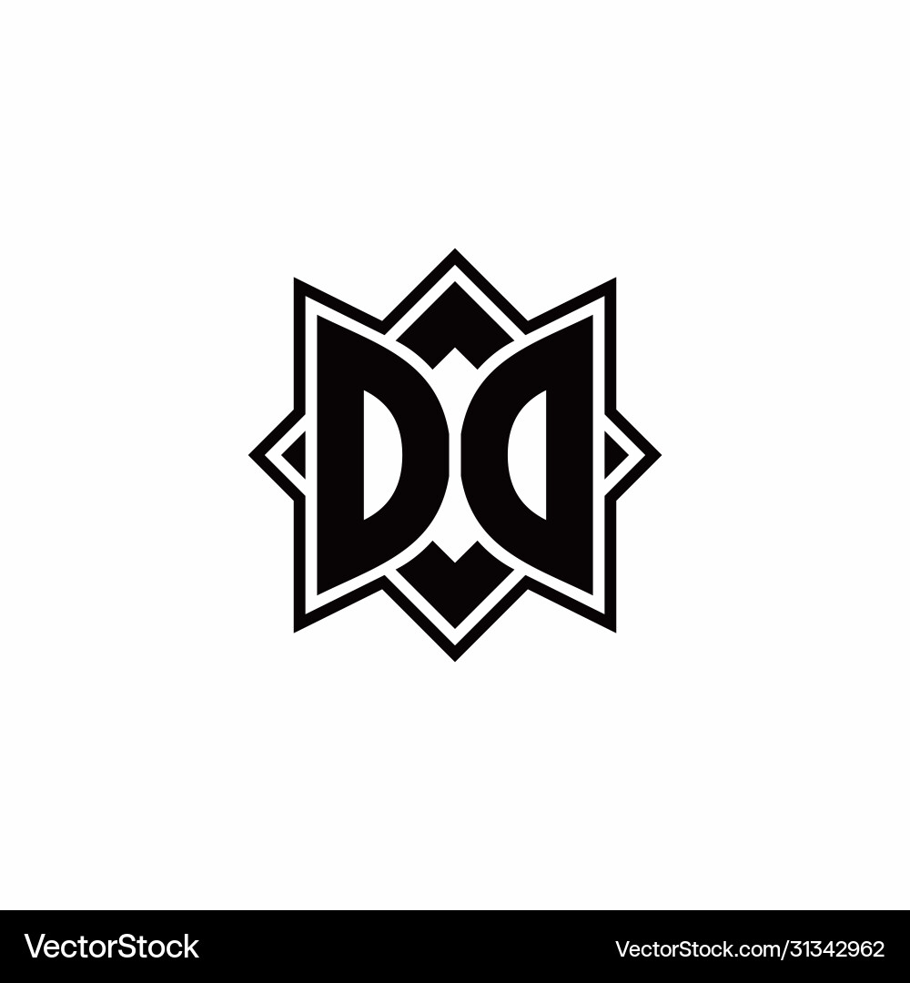 DD Monogram Logo - Square Rotate Outline vector image