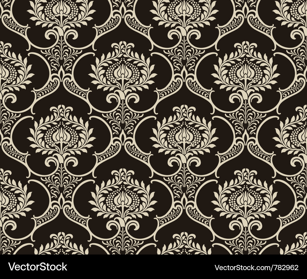 Elegant Damask Wallpaper Vector Image