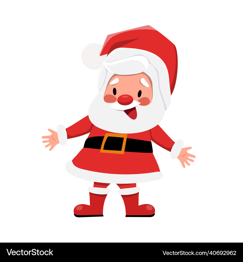 Flat funny santa claus christmas symbol Flat funny santa claus christmas symbol vector image