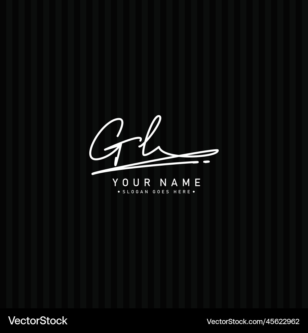 Gl simple signature logo - handwritten template Vector Image