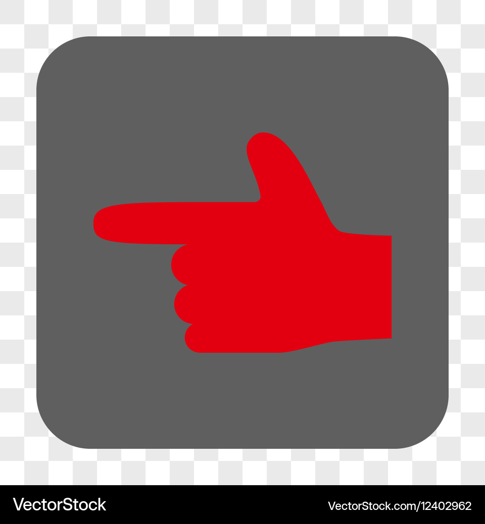 Hand pointer left rounded square button vector image