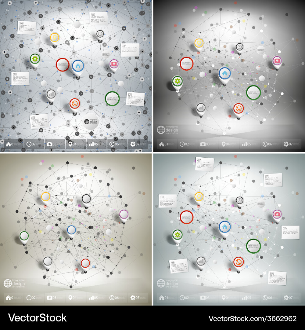 Infographic networks with pointer marks Vector Image