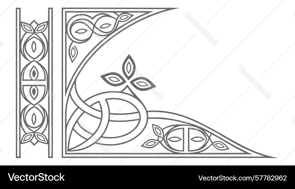 Intricate celtic knot border design element Vector Image