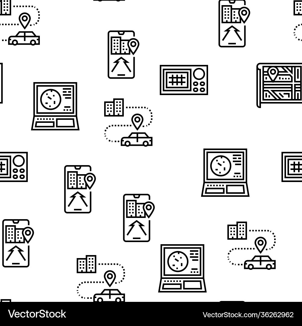Map location system seamless pattern Map location system seamless pattern vector image