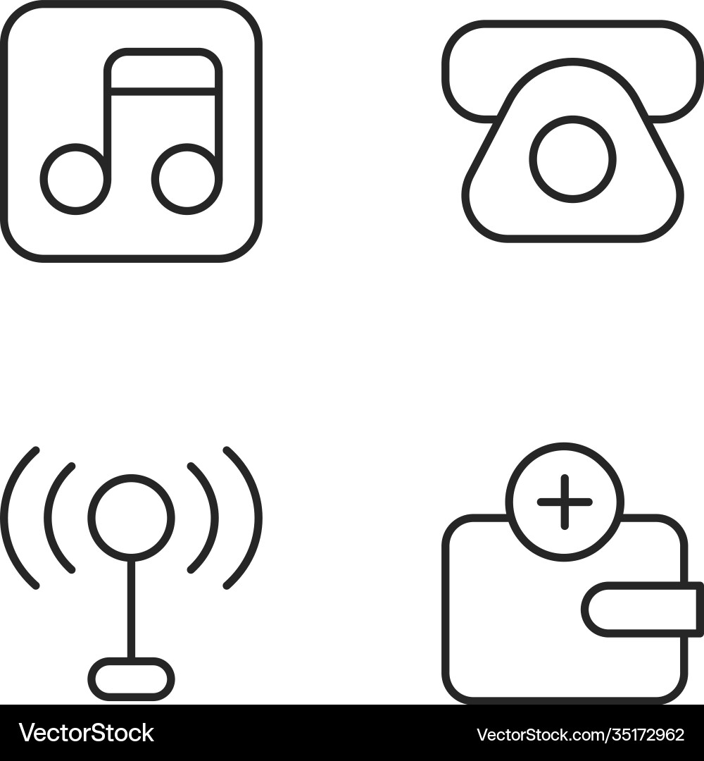 Mobile interface pixel perfect linear icons set Mobile interface pixel perfect linear icons set vector image