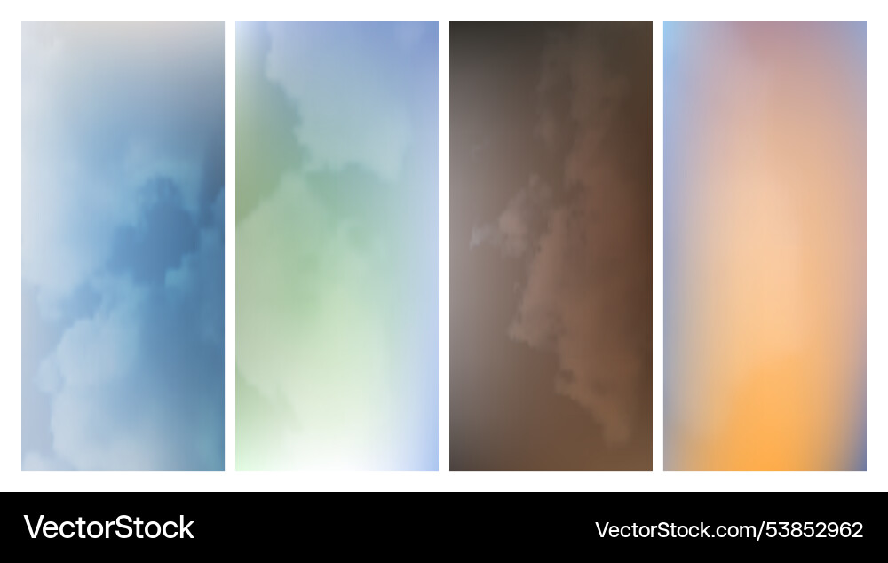 Modern colorful gradient background with clouds vector image