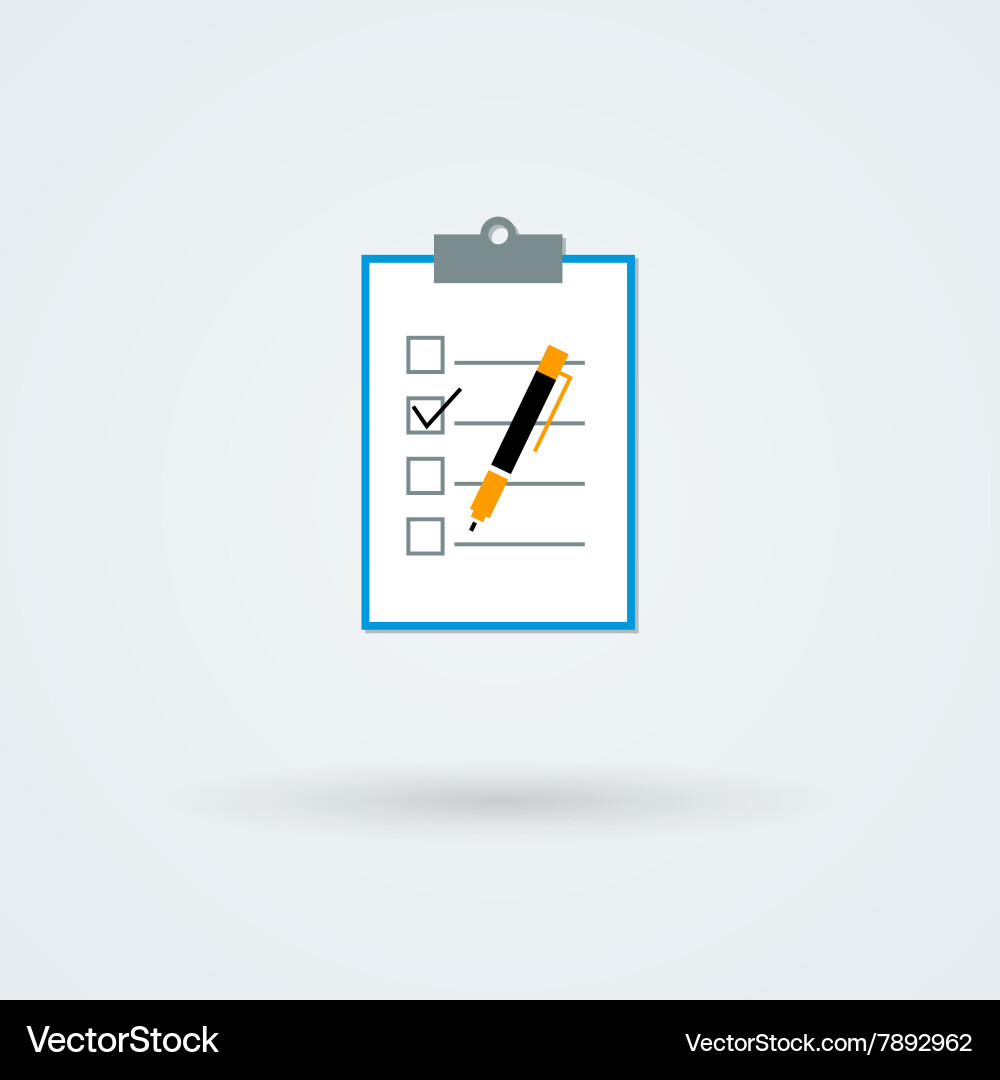 Paper Board Icon - Checklists & Notes vector image
