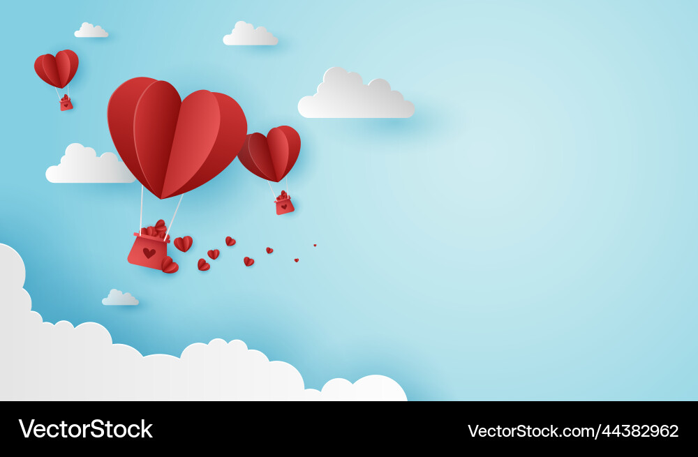 Papierkunst der Liebe und Valentinstag mit Papierkunst der Liebe und Valentinstag mit vektorbild
