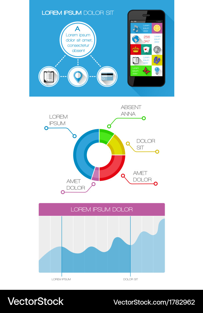 Ui infographics and web elements Vector Image