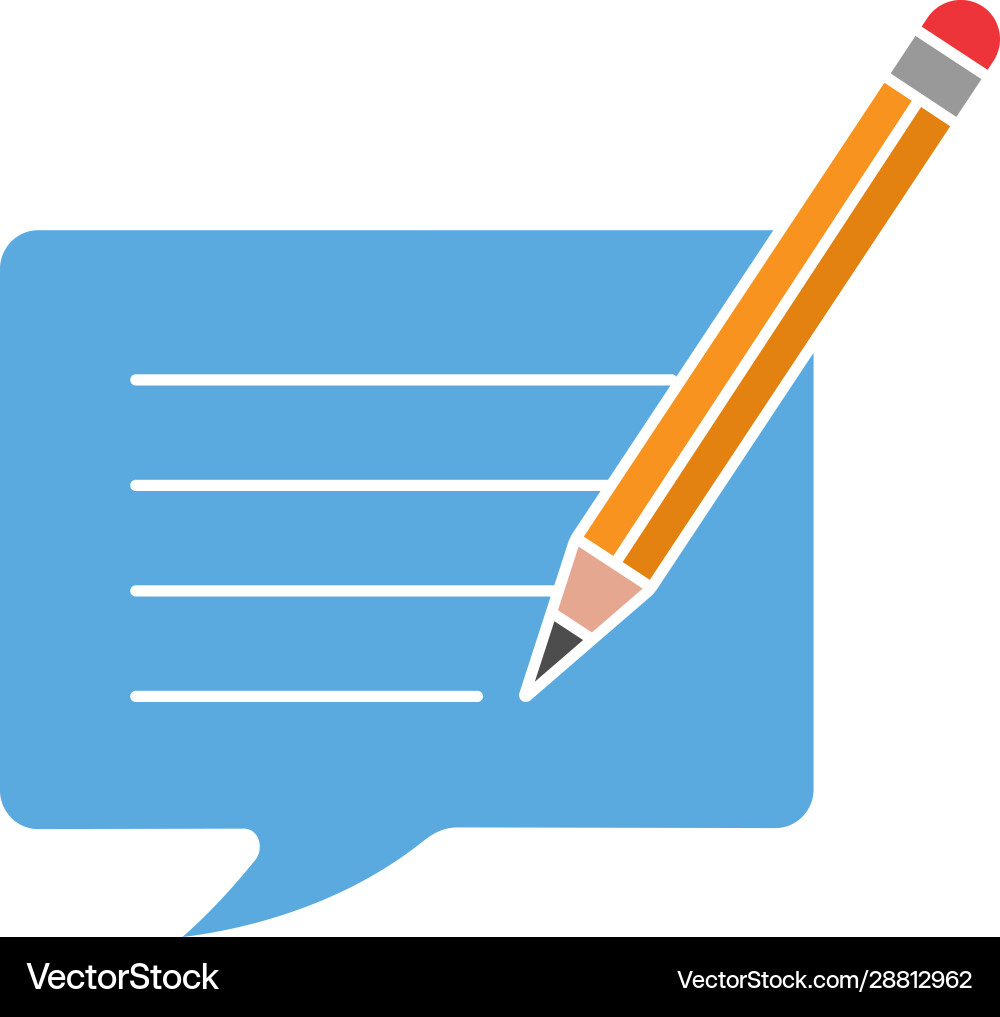 Writing message glyph color icon Vector Image