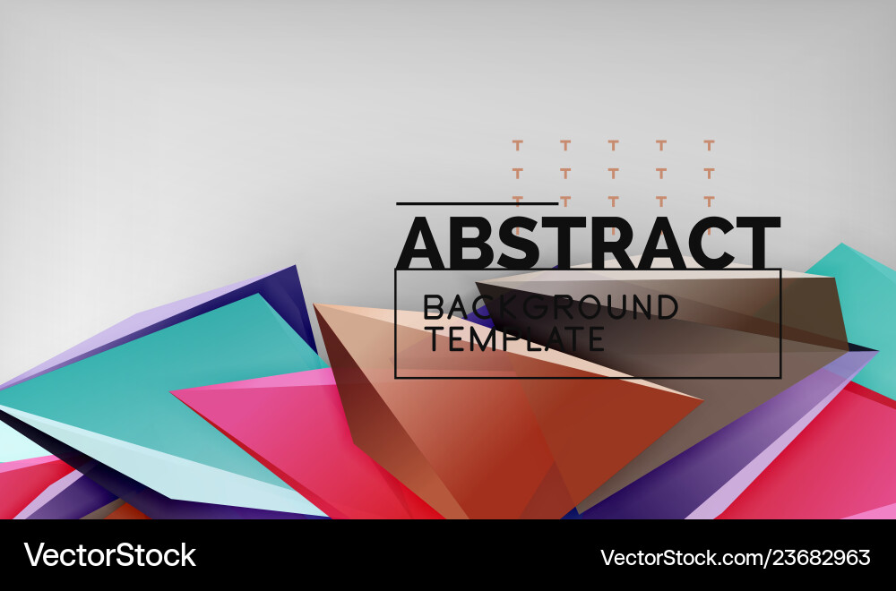 Abstract color triangles geometric background Vector Image
