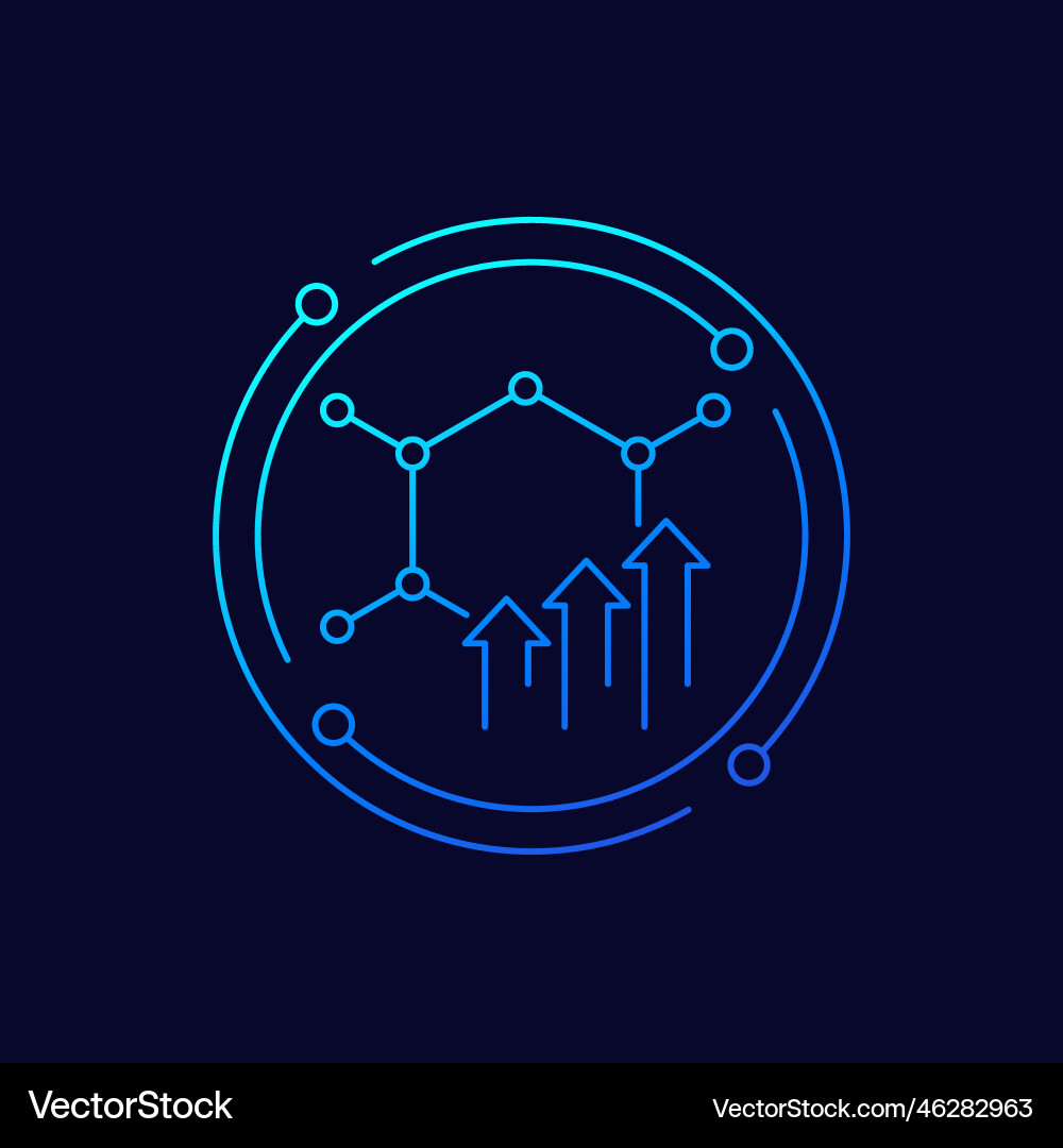 Active ingredient icon with arrows linear design Vector Image