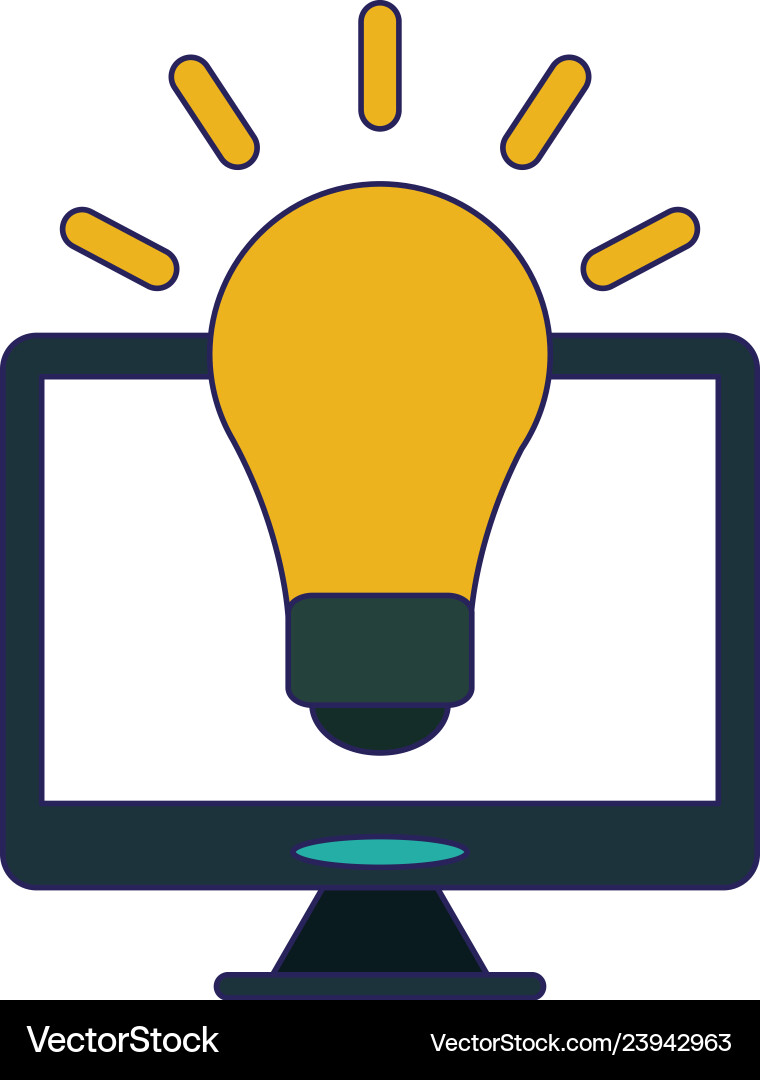Big idea on computer symbol Big idea on computer symbol vector image