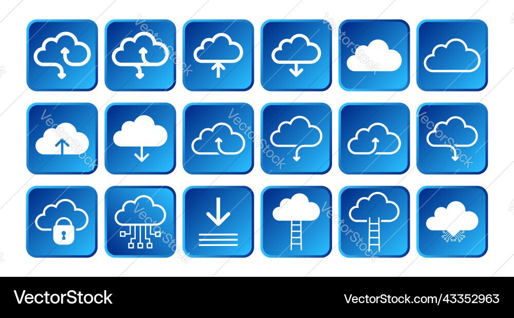 Cloud Computing Icons vector image