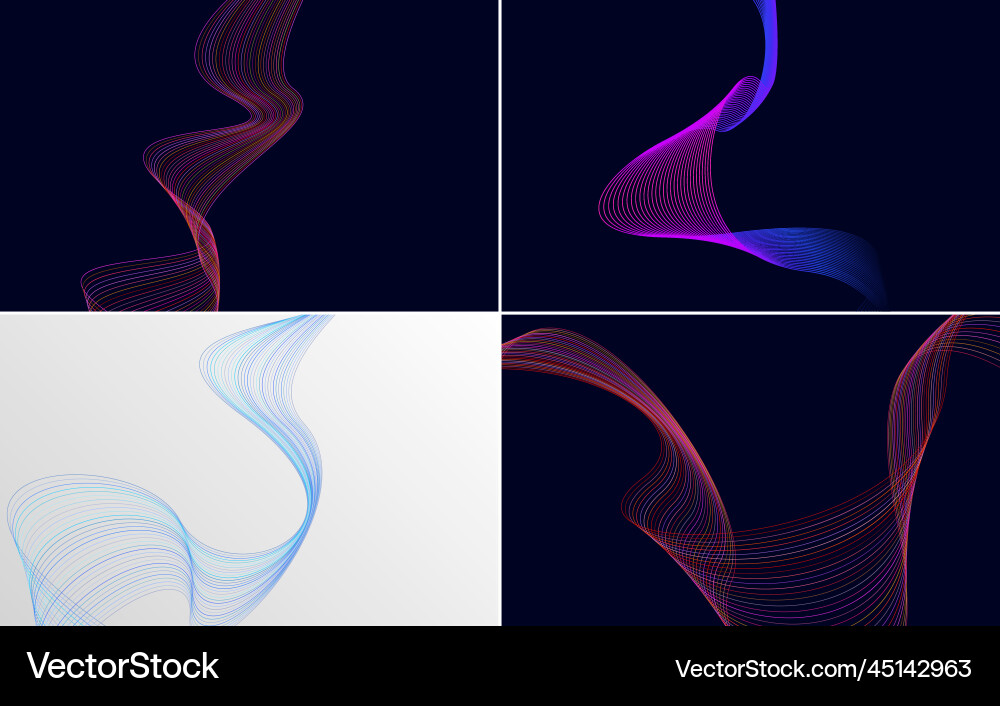 Collection of geometric minimal lines pattern set Vector Image