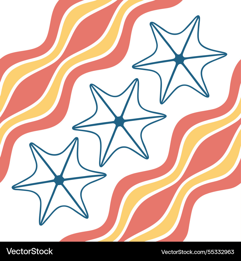 Dynamic summer seamless pattern with abstract vector image