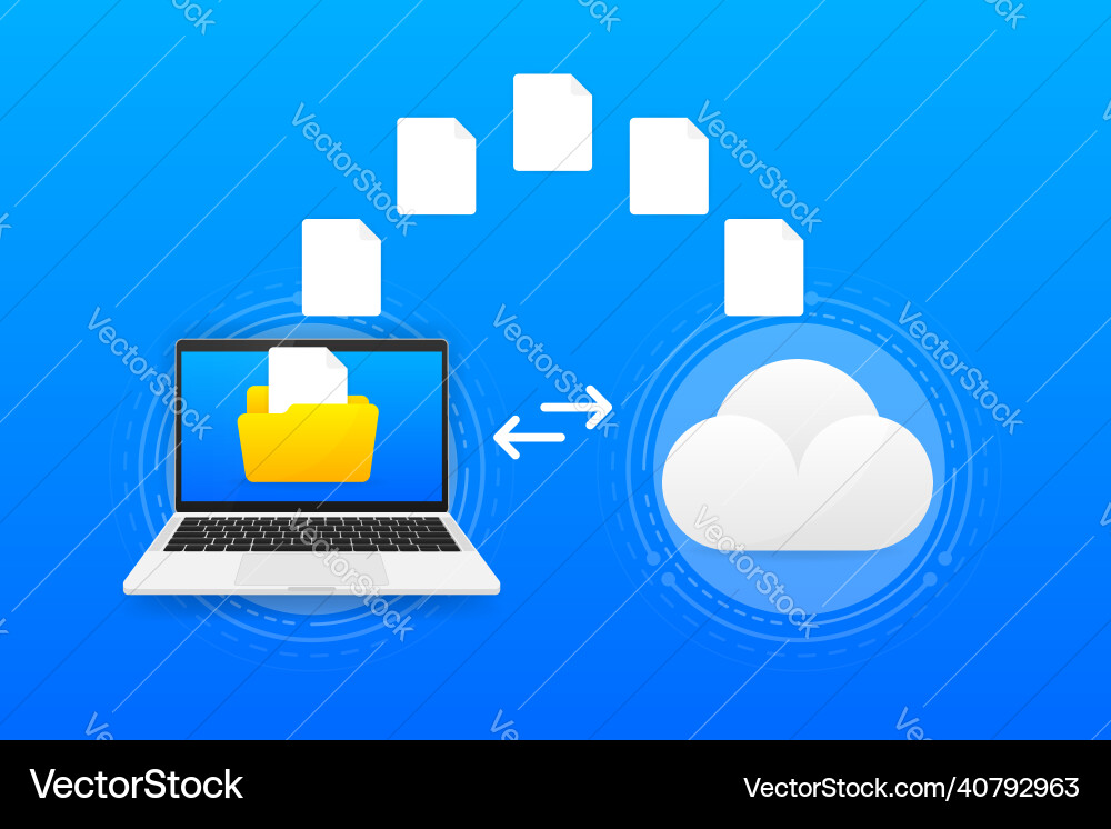 File transfer encrypted form concept for remote File transfer encrypted form concept for remote vector image