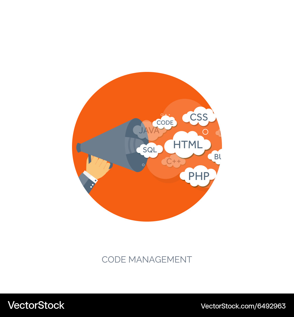 Flat background coding Royalty Free Vector Image