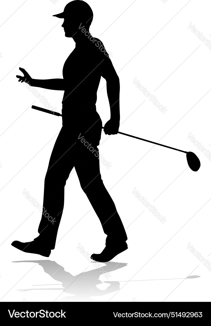 Golf-Sport-Person Silhouette Golf-Sport-Person Silhouette vektorbild