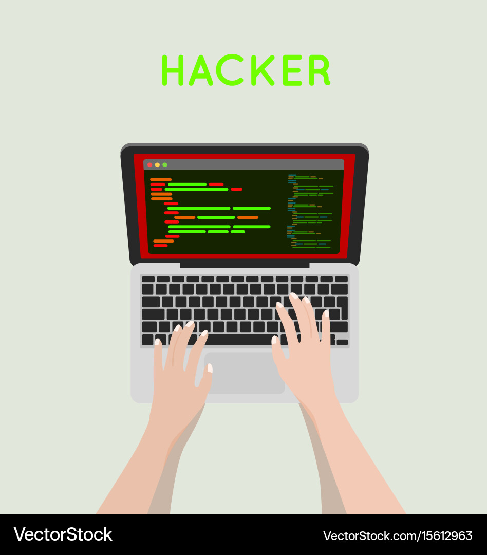 Hacker kodieren Fehler auf Laptop-Symbol vektorbild