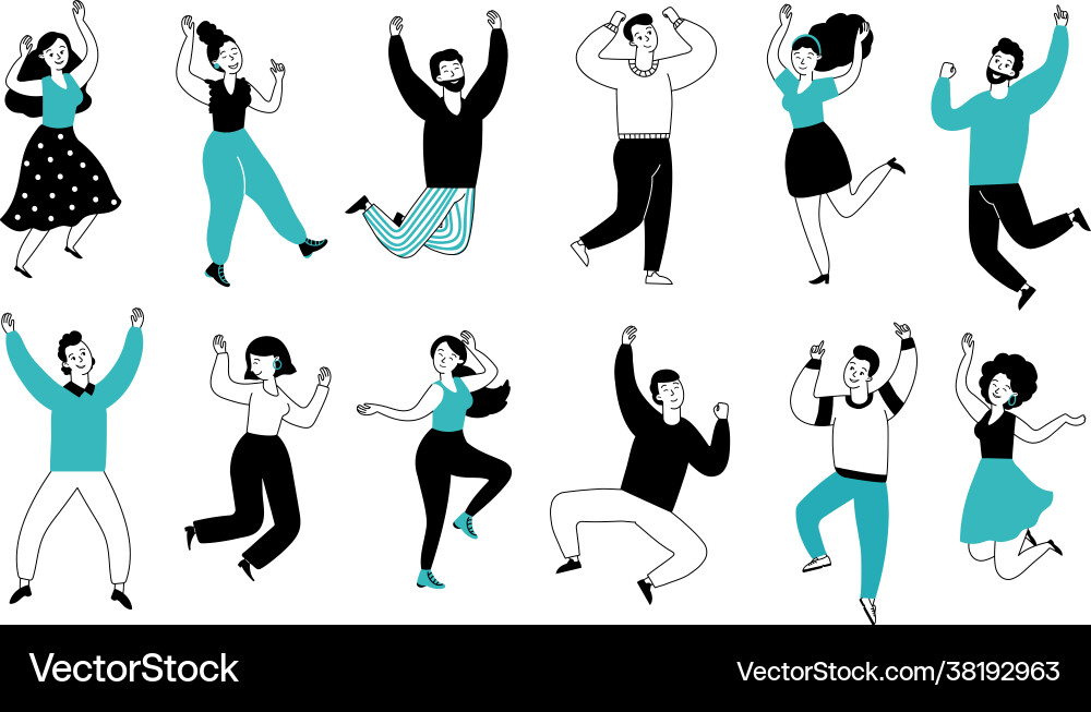 Happy people jumping smiling fun boy isolated Happy people jumping smiling fun boy isolated vector image