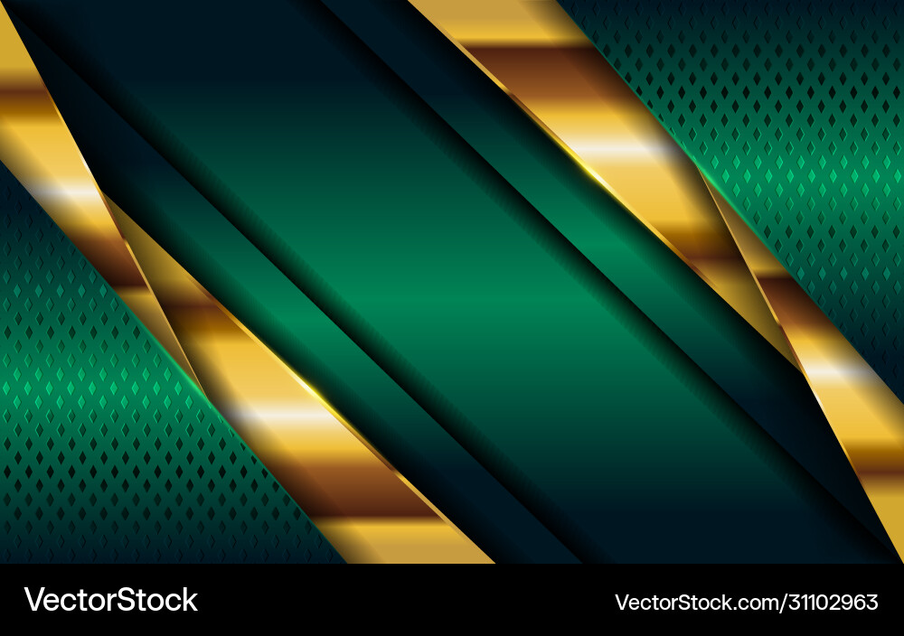Luxury green background with golden lines modern Luxury green background with golden lines modern vector image