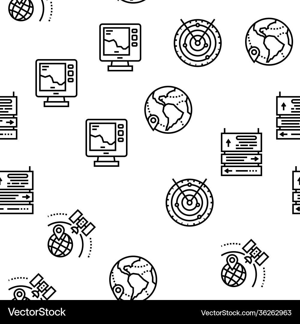 Map location system seamless pattern vector image