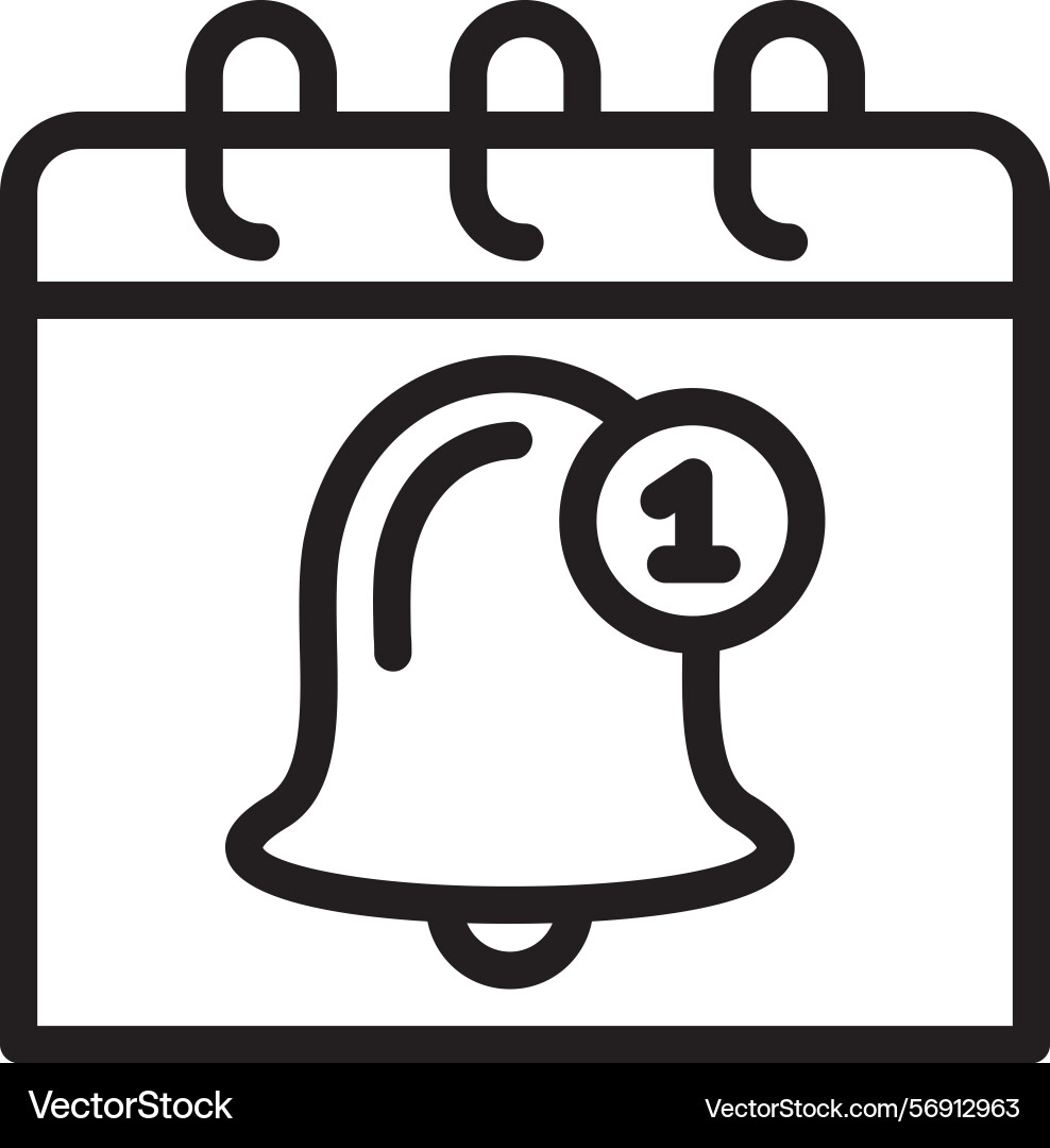 Notification linear style icon design Vector Image