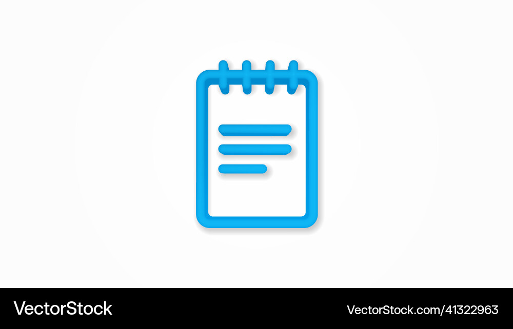 Paper notebook sketchbook notepad realistic icon Paper notebook sketchbook notepad realistic icon vector image
