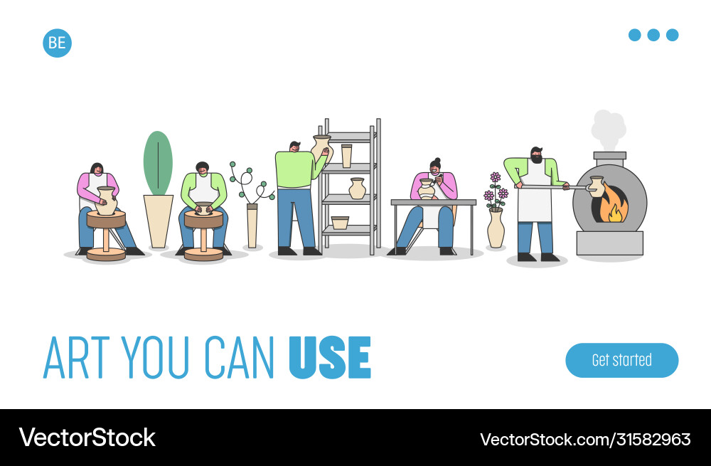 Potterium Studio oder Werkstatt Landing Page Design Potterium Studio oder Werkstatt Landing Page Design vektorbild