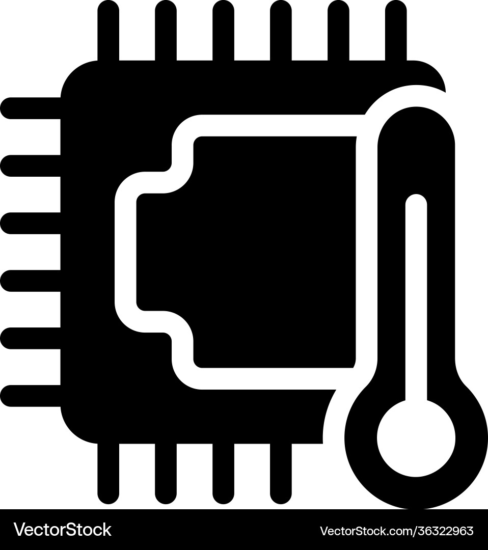 Processor temperature vector image