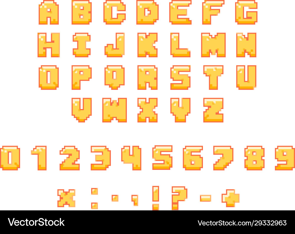 Retro Pixel Font - Arcade Style vector image