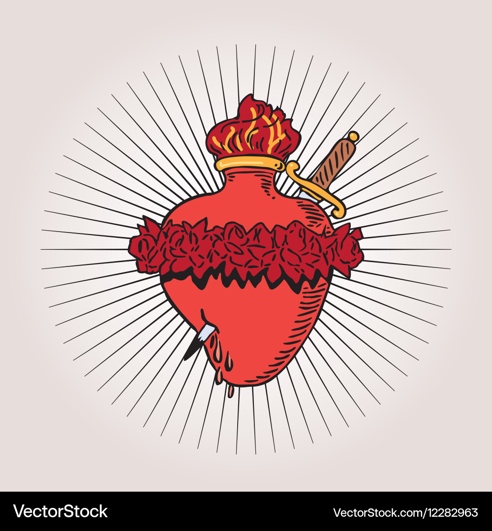 Sacred Heart of Mary Vector Image