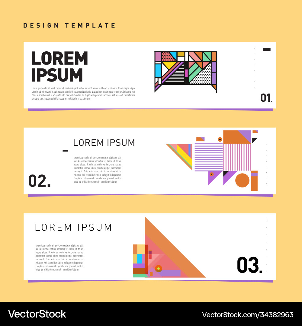 Set abstract banner web design template retro Set abstract banner web design template retro Vector Image