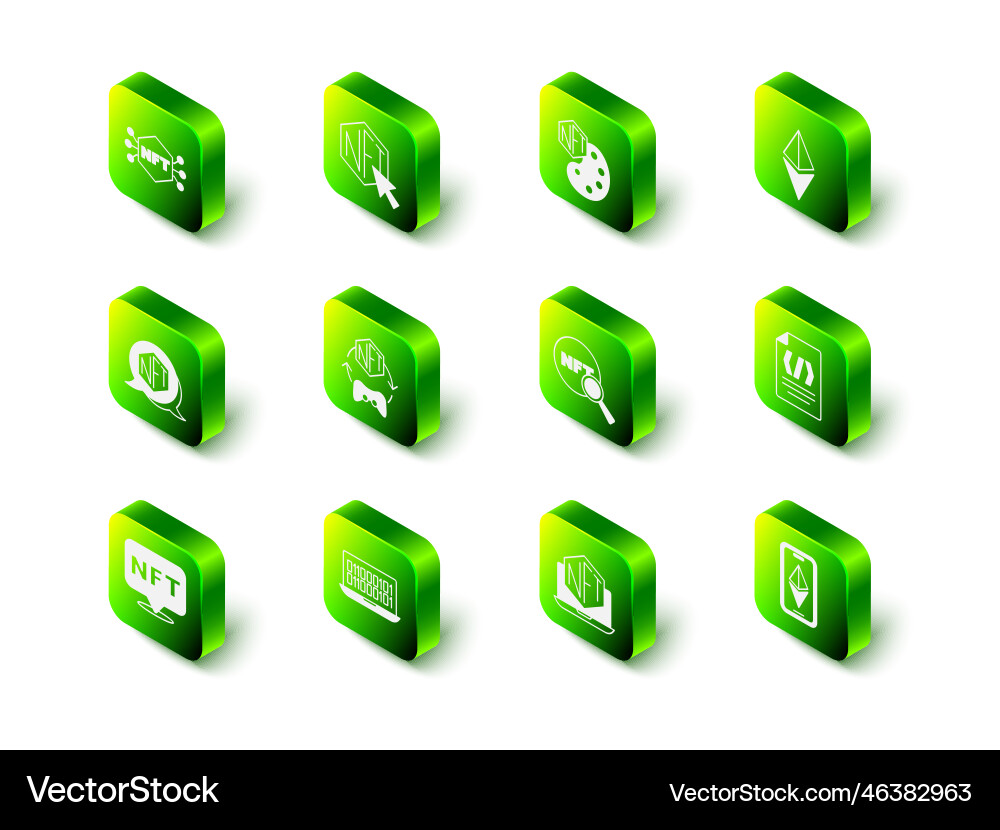 Set nft digital crypto art ethereum eth binary Set nft digital crypto art ethereum eth binary vector image