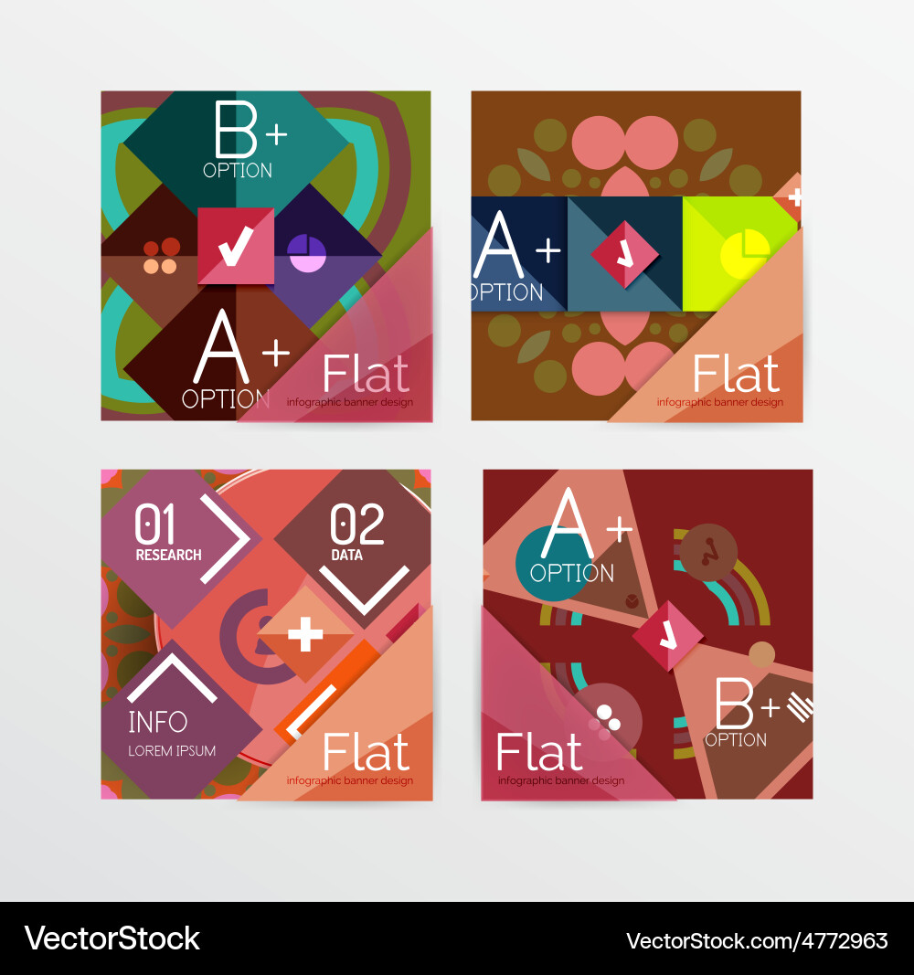 Set of abstract geometric shapes with options Vector Image