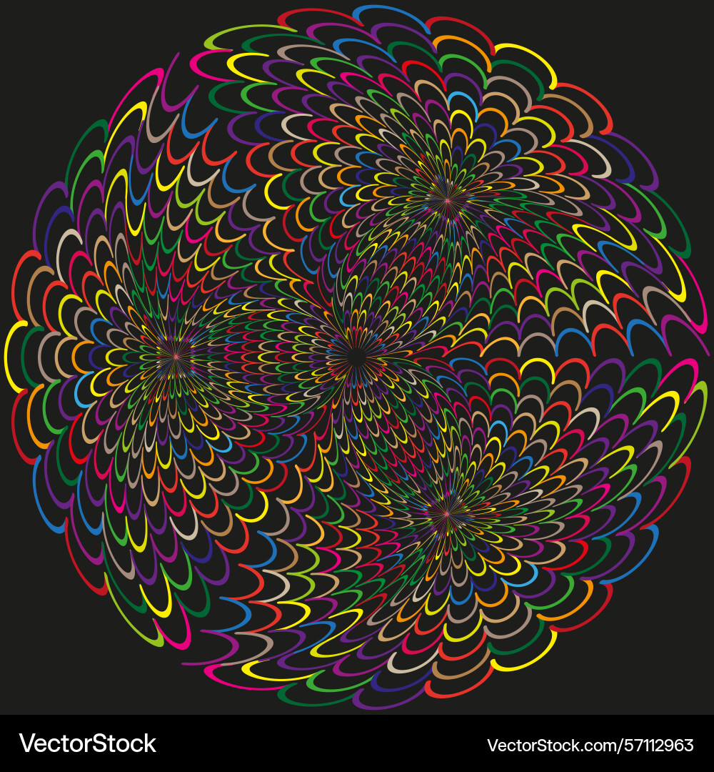Spiral loop icon vibrant curve rainbow swirl vector image