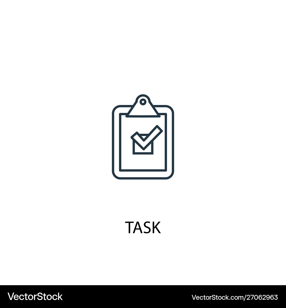 Task concept line icon simple element vector image
