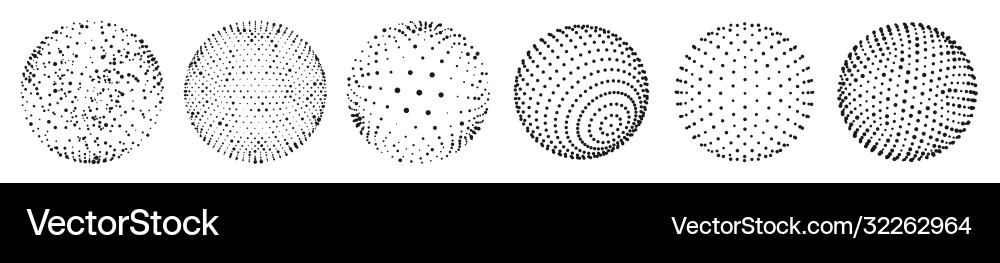 Abstract 3D Sphere with Dots Vector Image