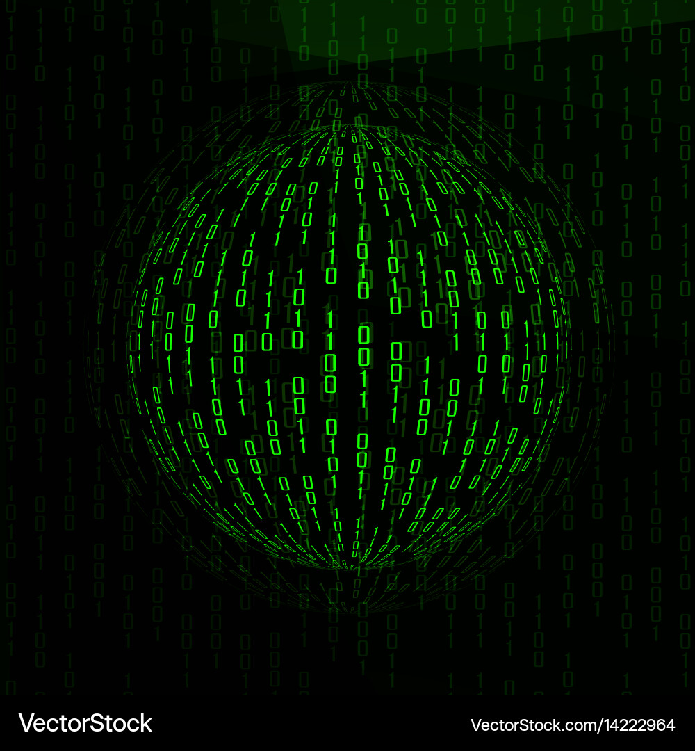 Abstrakte Binary Code Sphere vektorbild