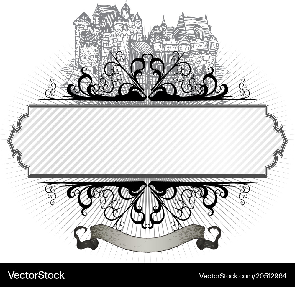 Background in retro style with a medieval Vector Image